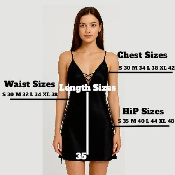 1 Pc Women's Stitched Nighty for Women Silk & Lace Patchwork Slit Suspender Sleepwear