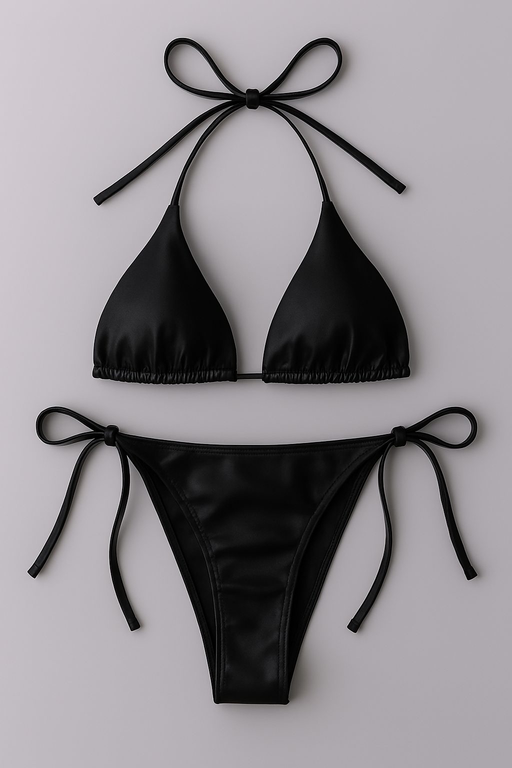 Women’s Bikini Set – Halter Neck Triangle Top & Adjustable Side-Tie Bottom | Stylish Swimwear for Beach & Pool