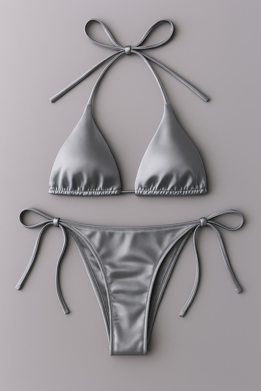 Women’s Bikini Set – Halter Neck Triangle Top & Adjustable Side-Tie Bottom | Stylish Swimwear for Beach & Pool