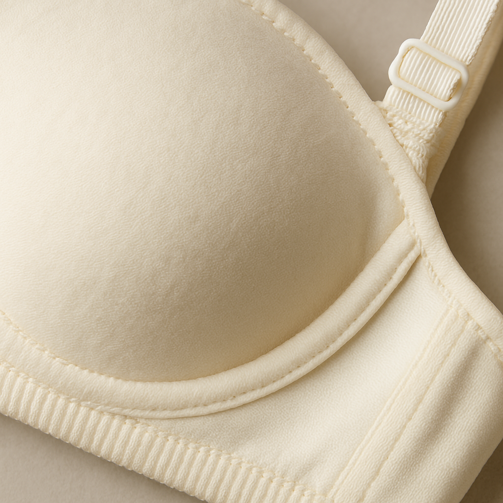 Cotton Light Padded Bra – Comfortable Everyday Wear, Plain Design (Sizes 32–42, Beige)