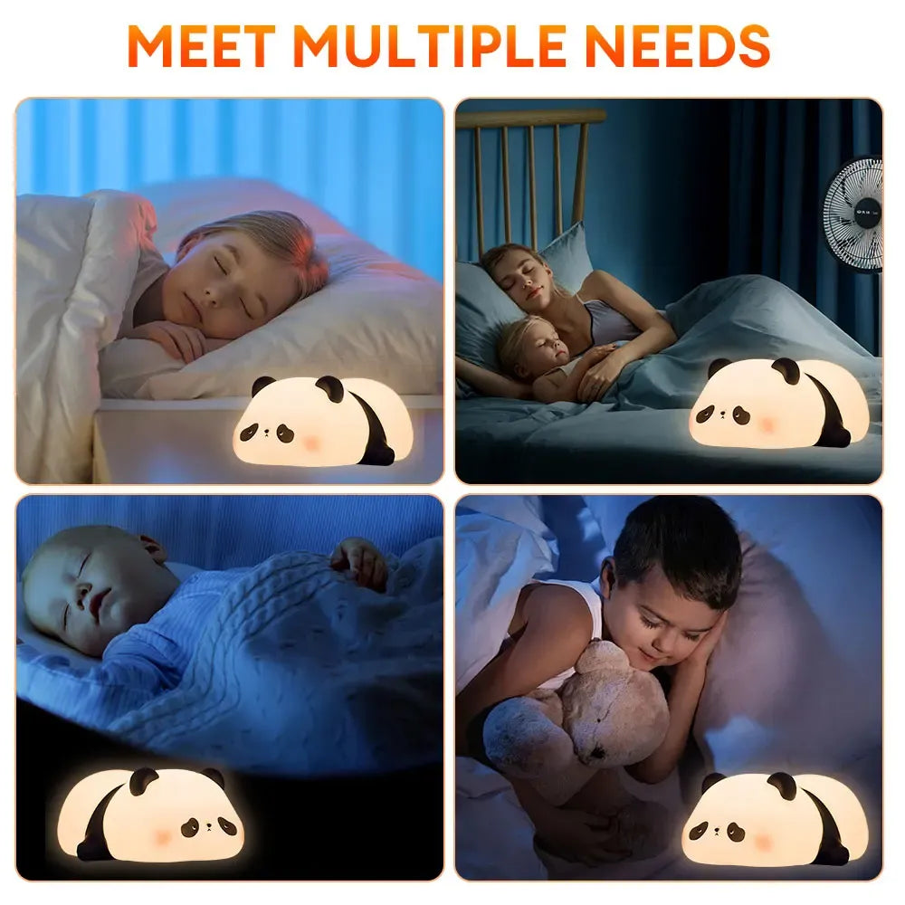 Cute Panda Night Light | Silicone Soft Lamp | Portable & Child‑Safe Bedside Light Short Description