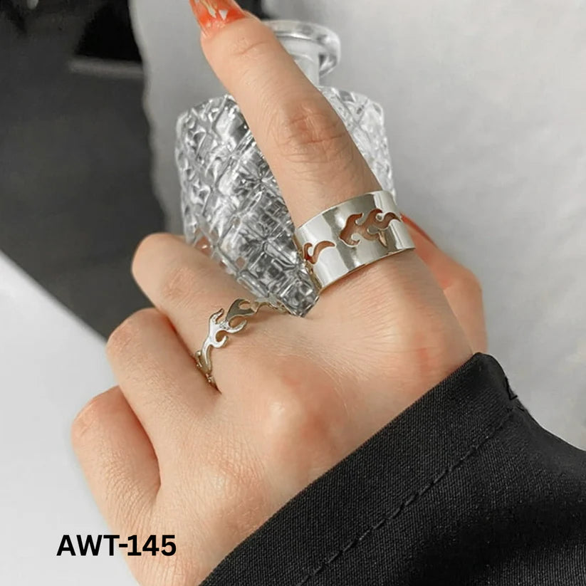AWT-145 Fire Couple Rings Matching Design Stylish Look And Comfortable Wear For Couples