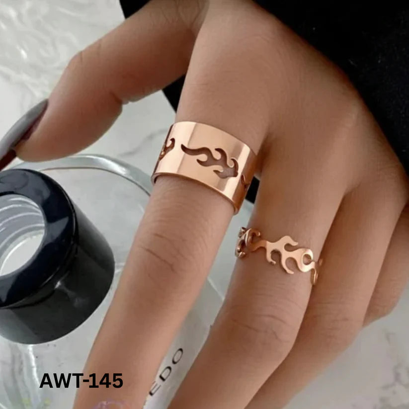 AWT-145 Fire Couple Rings Matching Design Stylish Look And Comfortable Wear For Couples