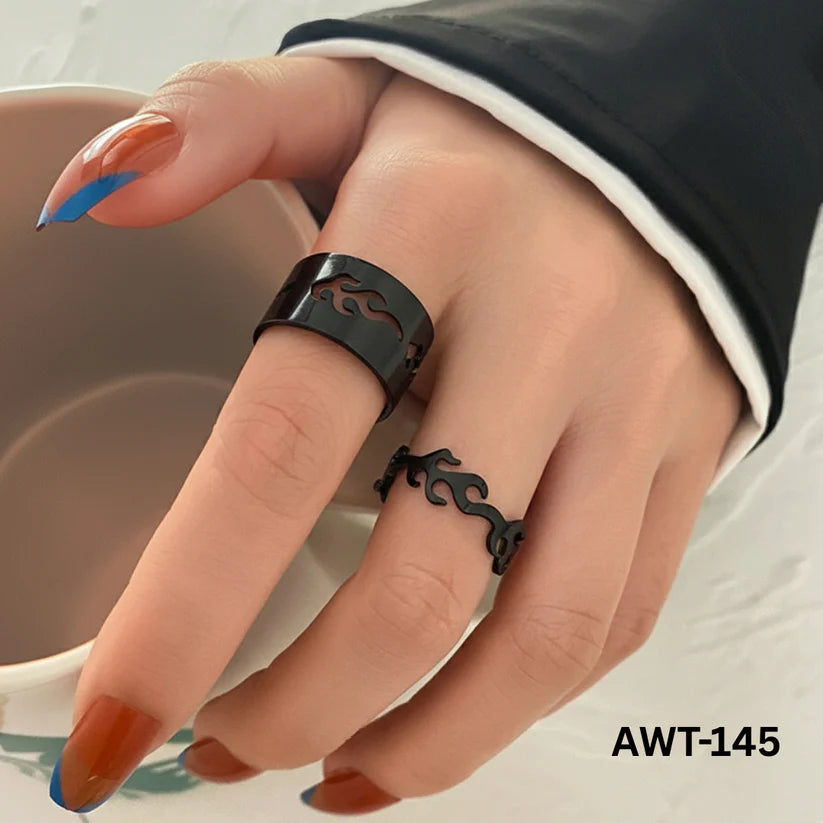 AWT-145 Fire Couple Rings Matching Design Stylish Look And Comfortable Wear For Couples