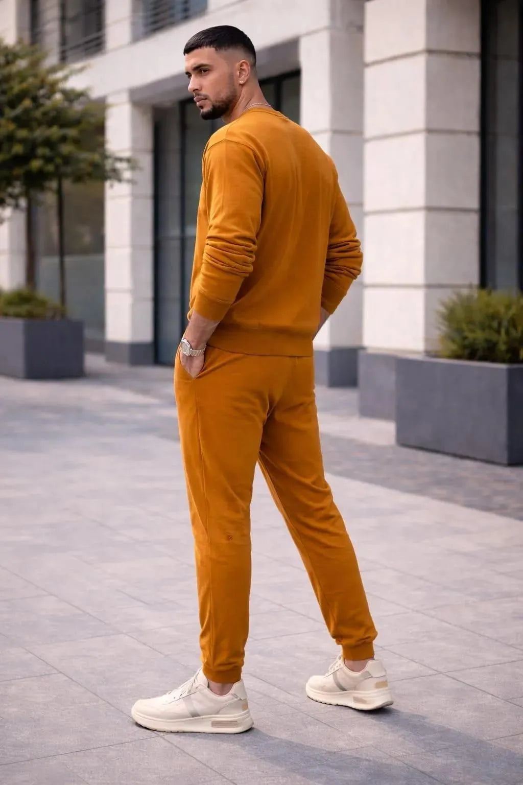 2 Pcs Men's Polyester Printed Sweatshirt Track Suit