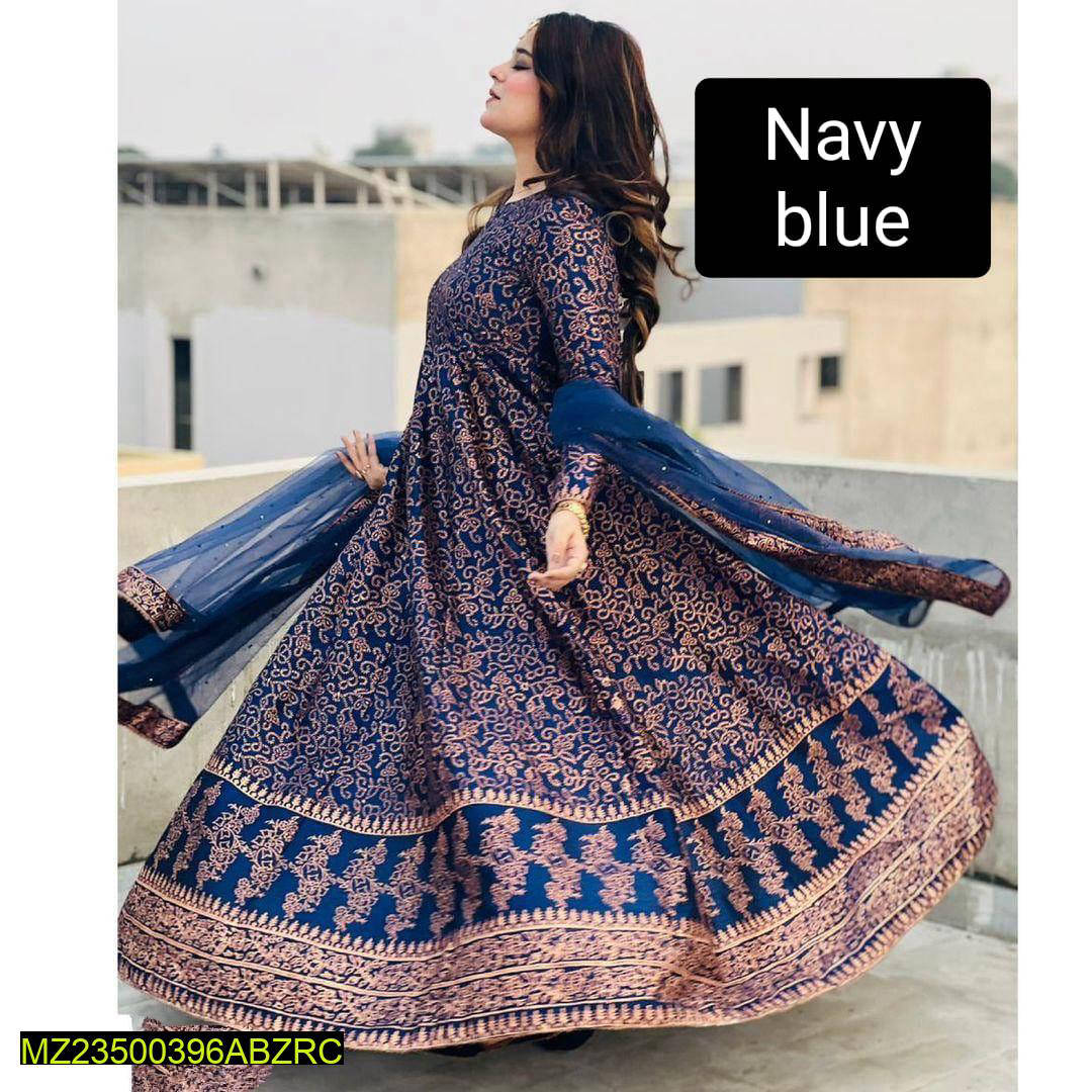 3 Pcs Katan Silk Screen Printed Maxi