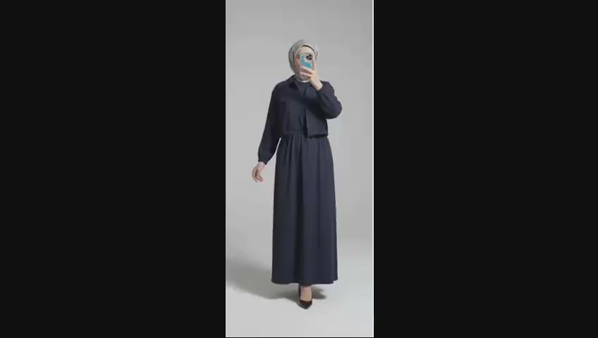 Stylish 2-Piece Long Frock Maxi Dress with Matching Zipper Jacket – Premium Quality Women’s Outfit