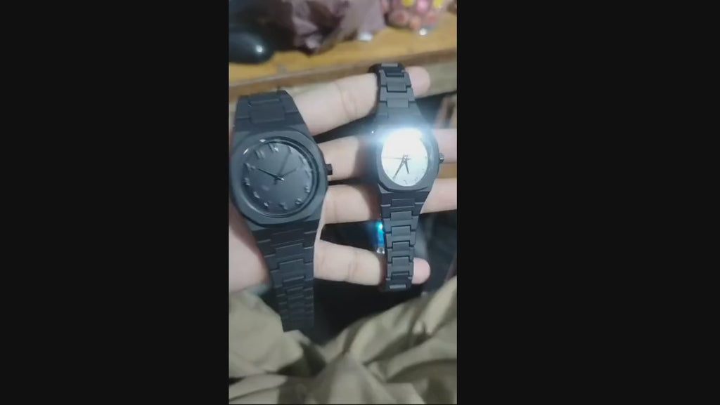 Black Aura Couple Watch – Elegant Matching Timepieces, Stylish Fashion Accessories for Men and Women-without boxration  Reliable Daily Use For Neat Clothes