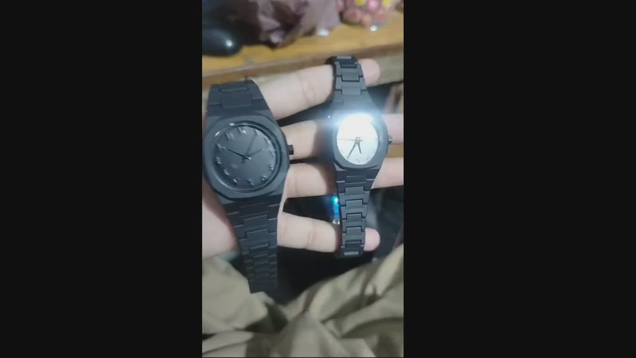 Black Aura Couple Watch – Elegant Matching Timepieces, Stylish Fashion Accessories for Men and Women-without boxration  Reliable Daily Use For Neat Clothes