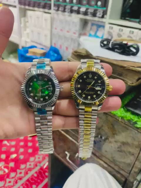 Luxury Rolex Timepieces: The Epitome of Horological Excellence and Iconic Design ( silver with green dial ) ( golden with black dial )